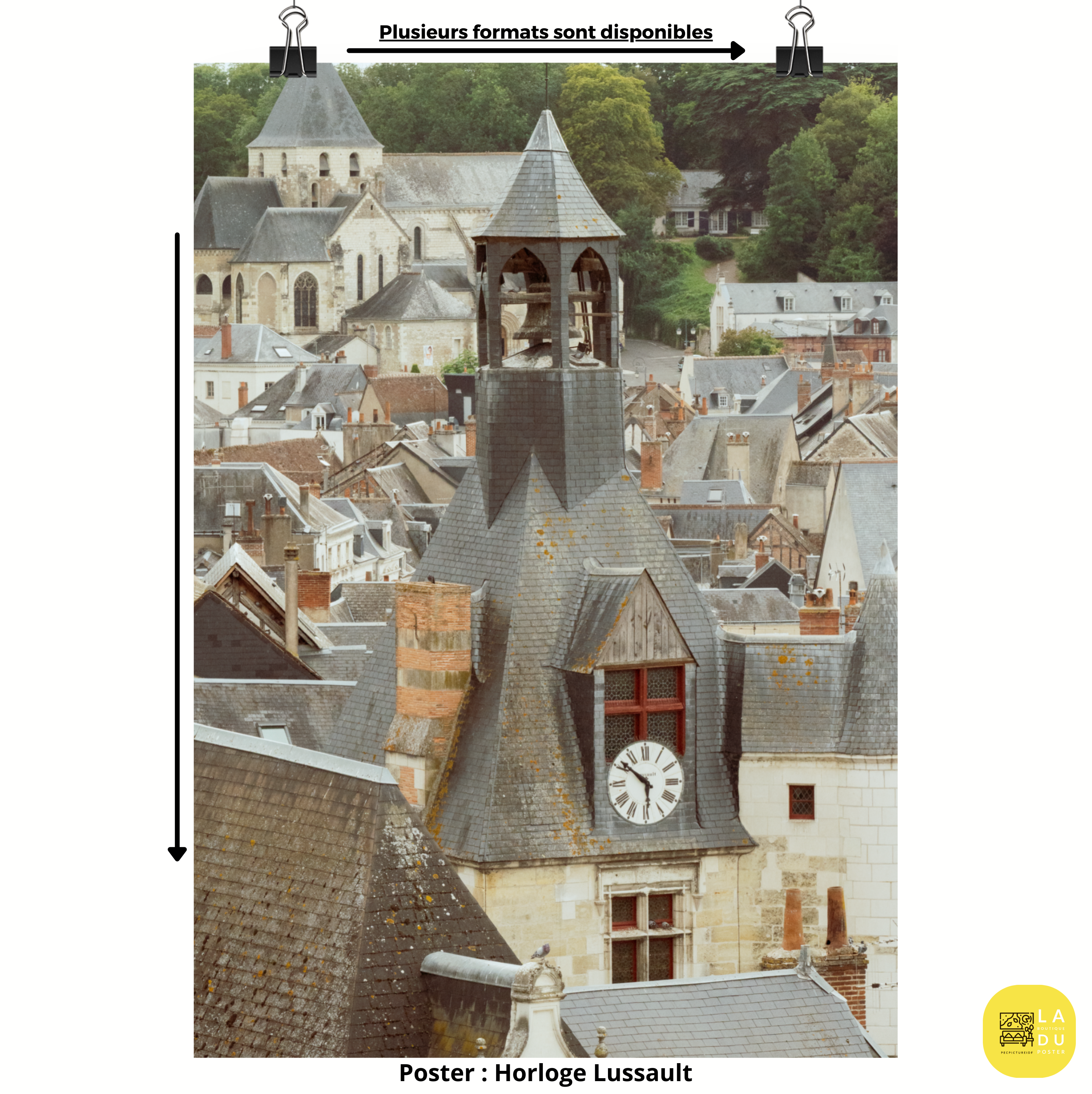 Poster mural - Horloge Lussault N01 – Photographie de rue Rouen – Poster photo, poster XXL, Photo d’art, photographie murale et des posters muraux des photographies de rue unique au monde. La boutique de posters créée par un Photographe français.