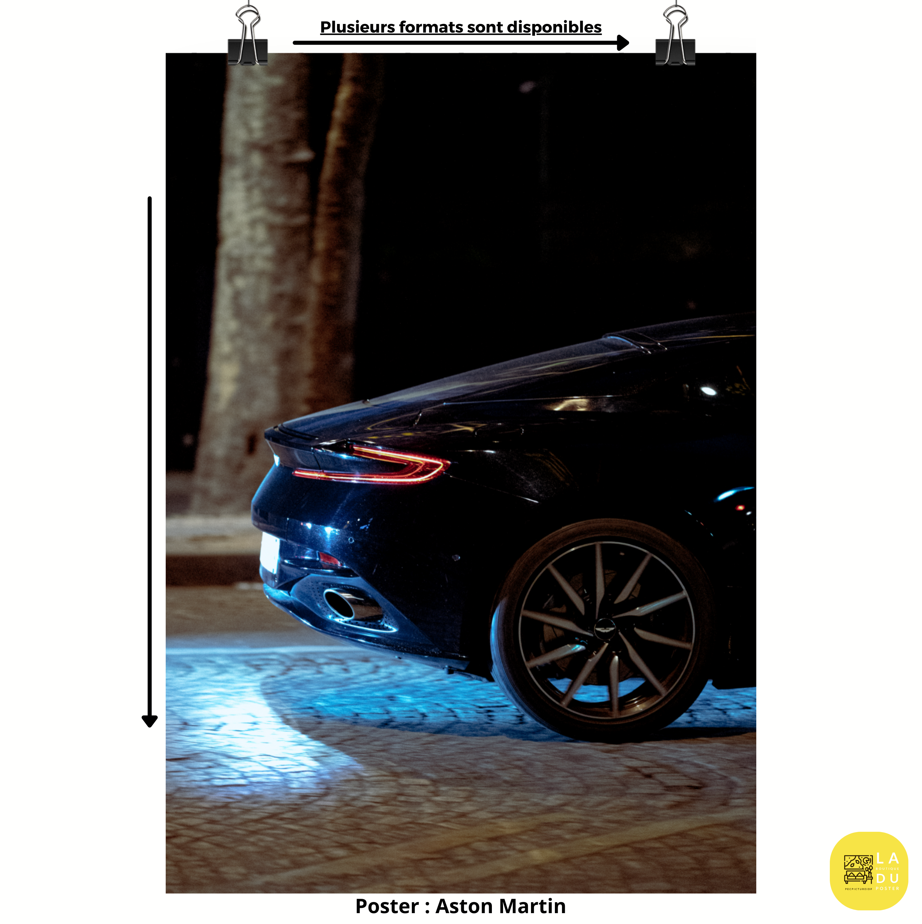 Poster mural - Aston Martin – Photographie de voiture de sport – Poster photo, poster XXL, Photo d’art, photographie murale et des posters muraux des photographies de rue unique au monde. La boutique de posters créée par un Photographe français.