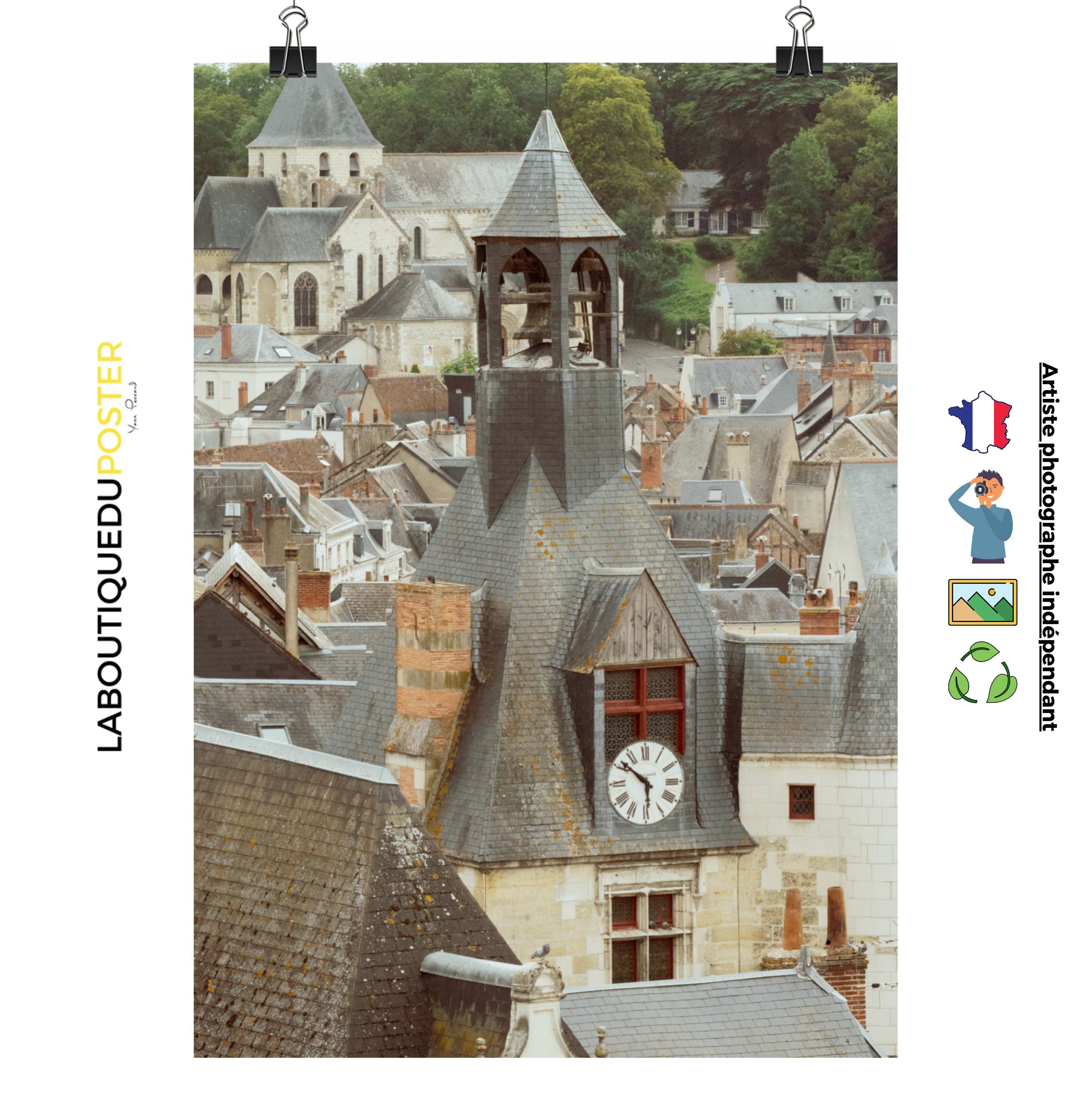 Poster mural - Horloge Lussault N01 – Photographie de rue Rouen – Poster photo, poster XXL, Photo d’art, photographie murale et des posters muraux des photographies de rue unique au monde. La boutique de posters créée par un Photographe français.