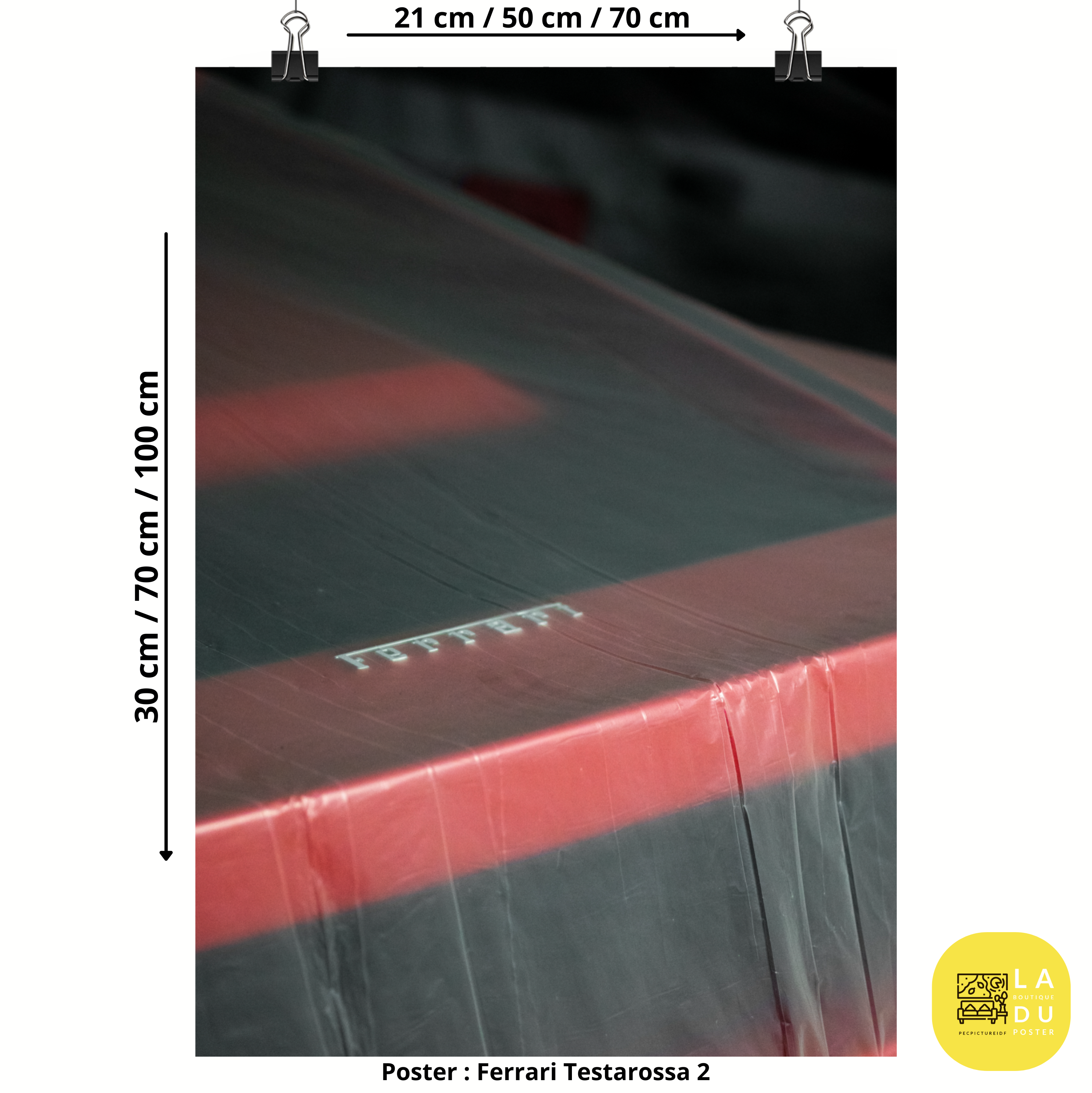 Poster mural - Ferrari Testarossa N02 – Photographie de voiture – Poster photo, poster XXL, Photo d’art, photographie murale et des posters muraux des photographies de rue unique au monde. La boutique de posters créée par un Photographe français.