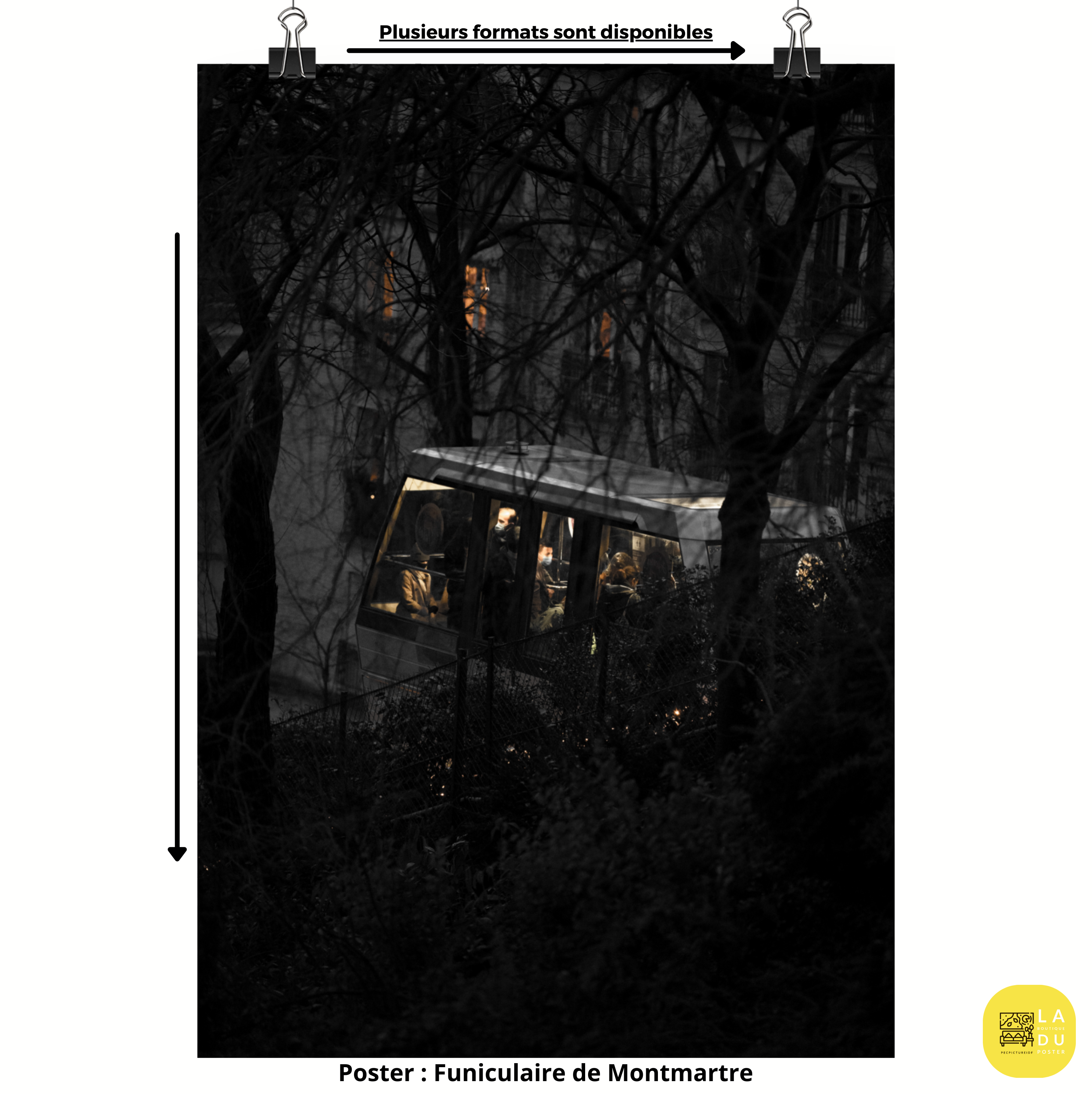 Poster mural - Funiculaire de Montmartre – Photographie de rue – Poster photo, poster XXL, Photo d’art, photographie murale et des posters muraux des photographies de rue unique au monde. La boutique de posters créée par un Photographe français.