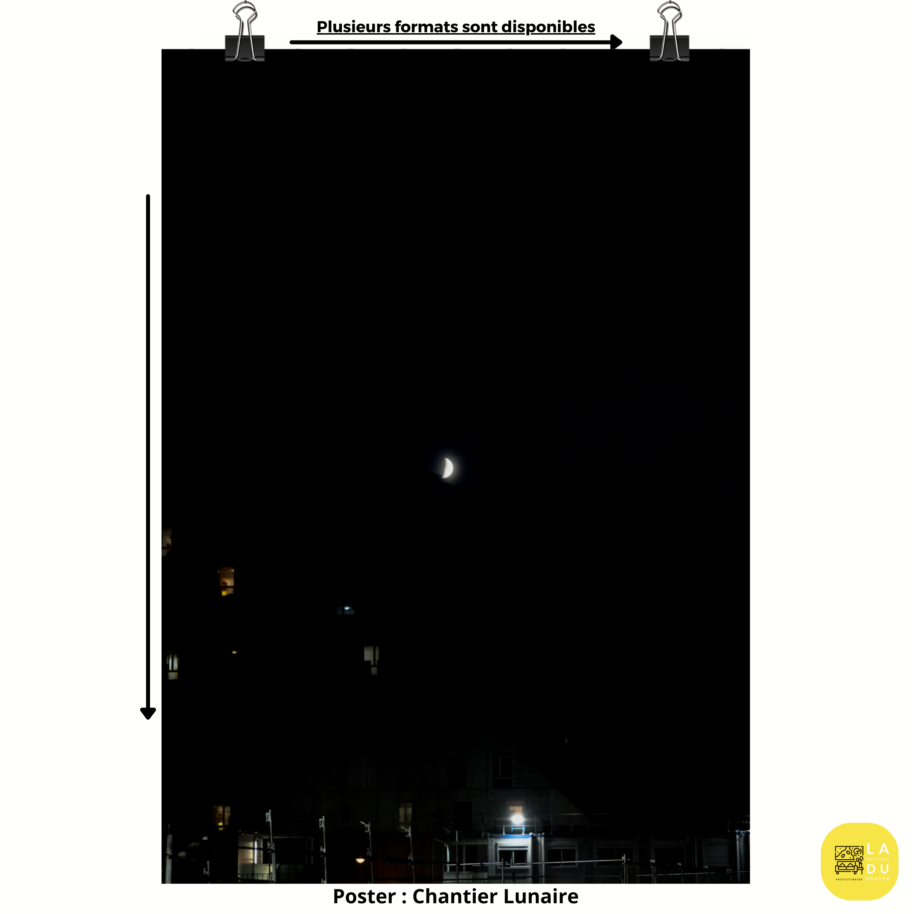Poster mural - Chantier Lunaire – Photographie de nuit – Poster photo, poster XXL, Photo d’art, photographie murale et des posters muraux des photographies de rue unique au monde. La boutique de posters créée par un Photographe français.