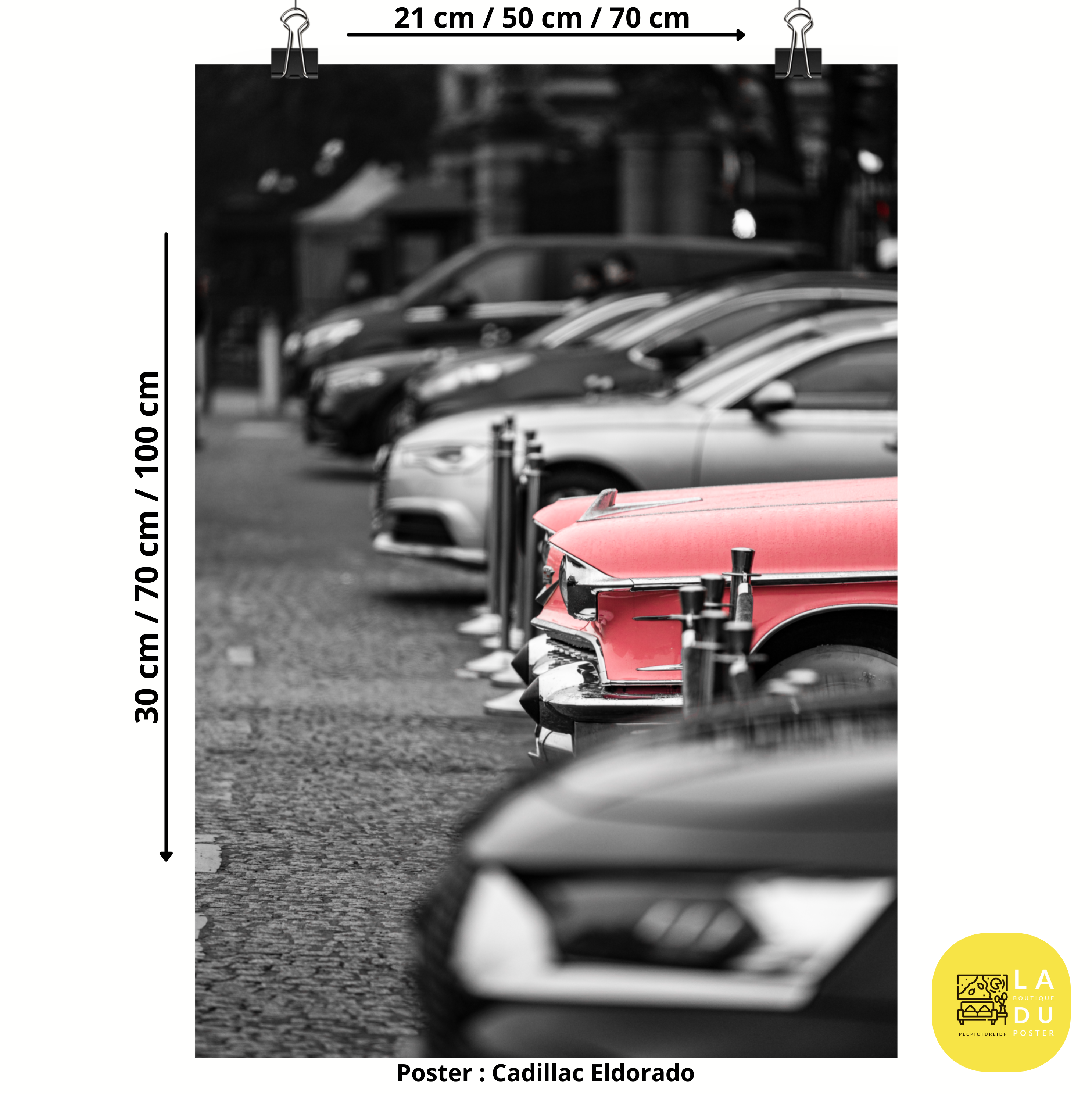 Poster mural - Cadillac Eldorado – Photographie de voiture – Poster photo, poster XXL, Photo d’art, photographie murale et des posters muraux des photographies de rue unique au monde. La boutique de posters créée par un Photographe français.