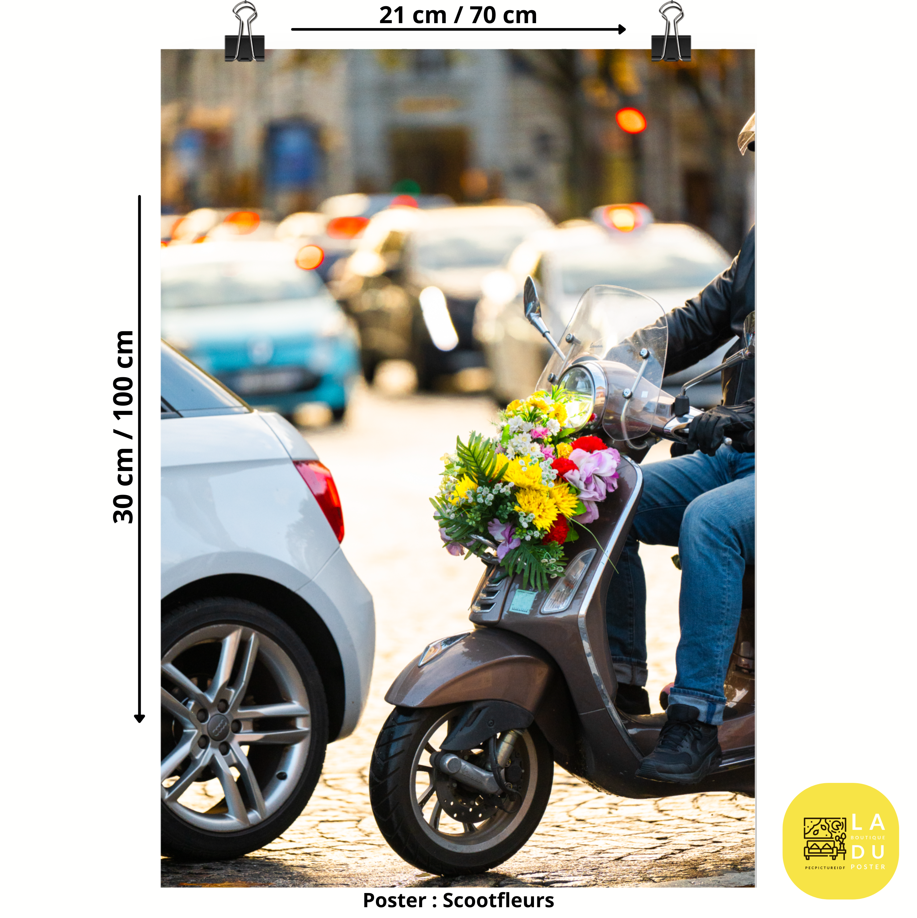 Poster mural - Scootfleurs – Photographie de rue – Poster photo, poster XXL, photographie murale et des posters muraux unique au monde. La boutique de posters créée par Yann Peccard un Photographe français.