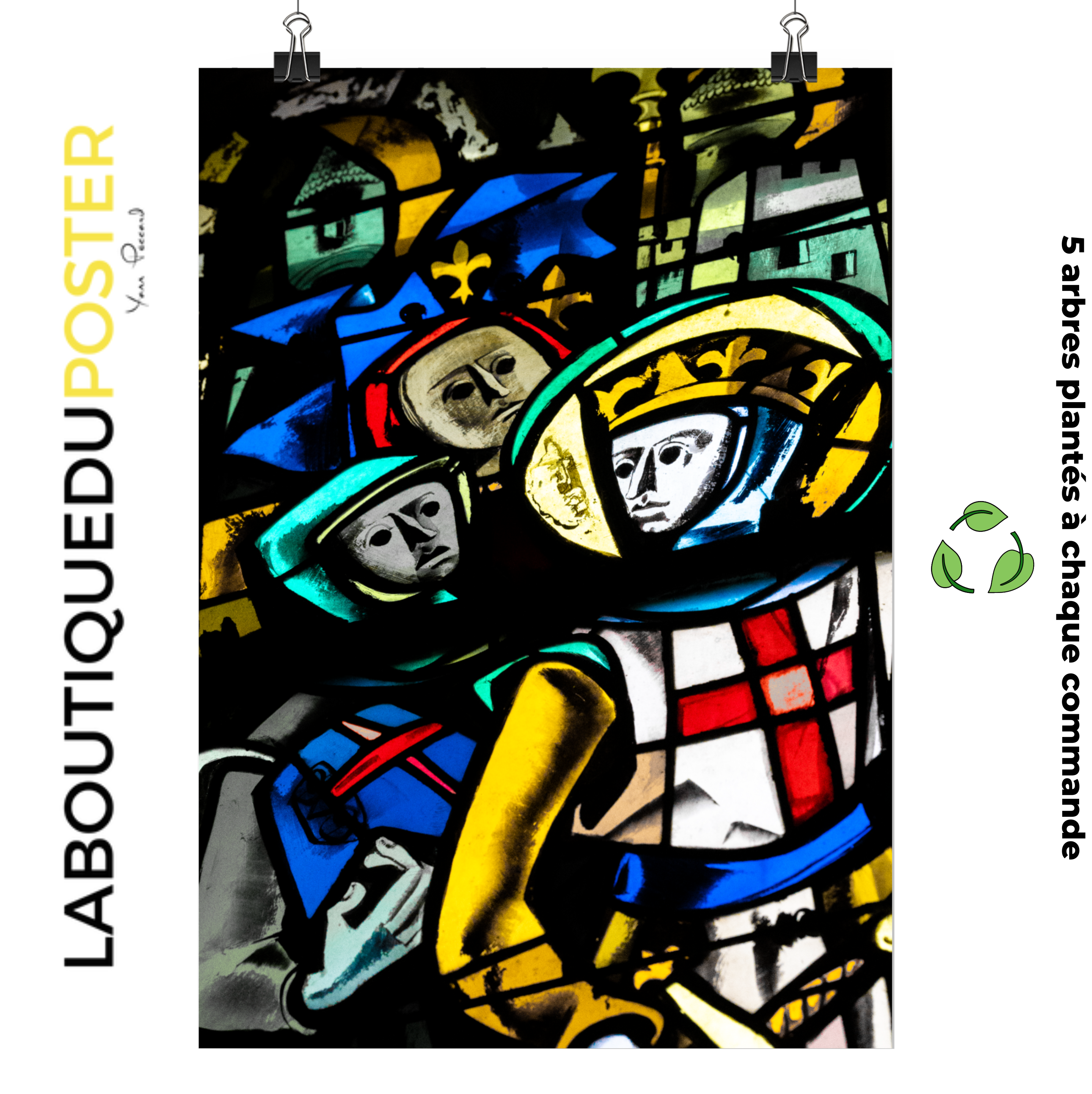 Poster mural - Vitrail chevalier – Photographie d'art déco – Poster photo, poster XXL, Photo d’art, photographie murale et des posters muraux des photographies de rue unique au monde. La boutique de posters créée par un Photographe français.