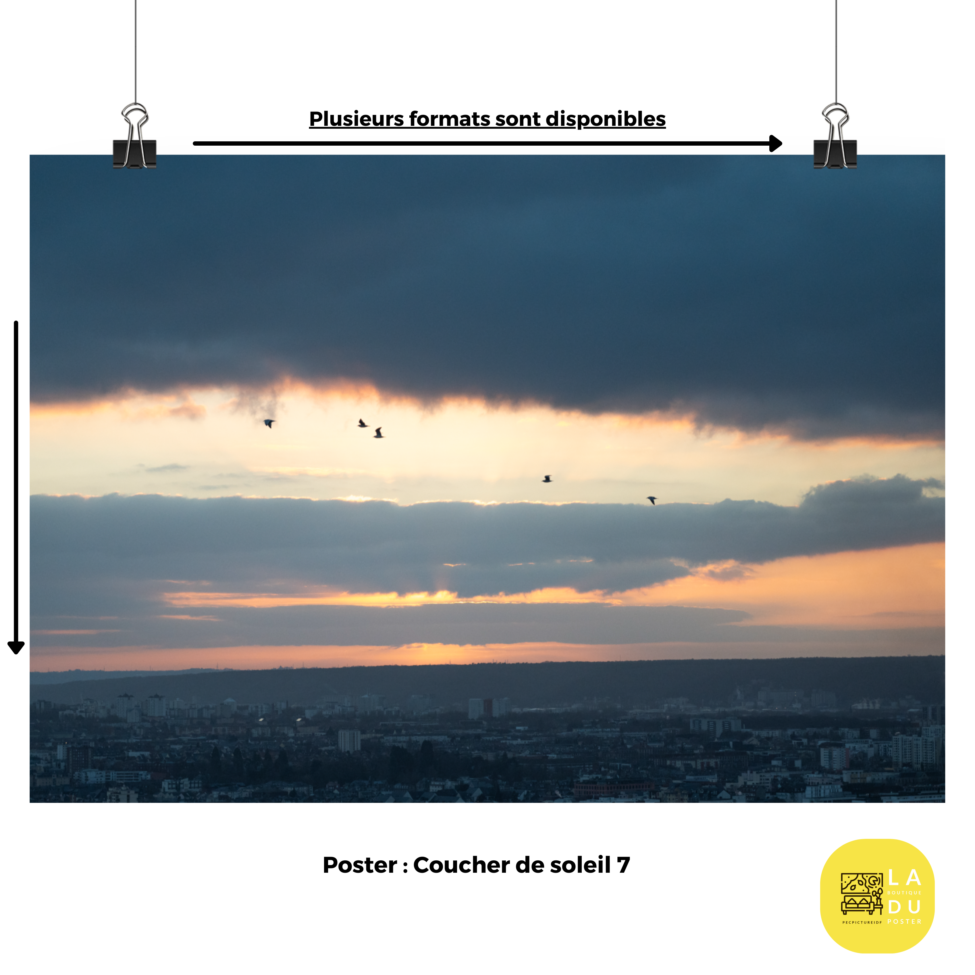 Poster mural - Coucher de soleil N07 – Photographie coucher de soleil – Poster photo, poster XXL, Photo d’art, photographie murale et des posters muraux des photographies de rue unique au monde. La boutique de posters créée par un Photographe français.
