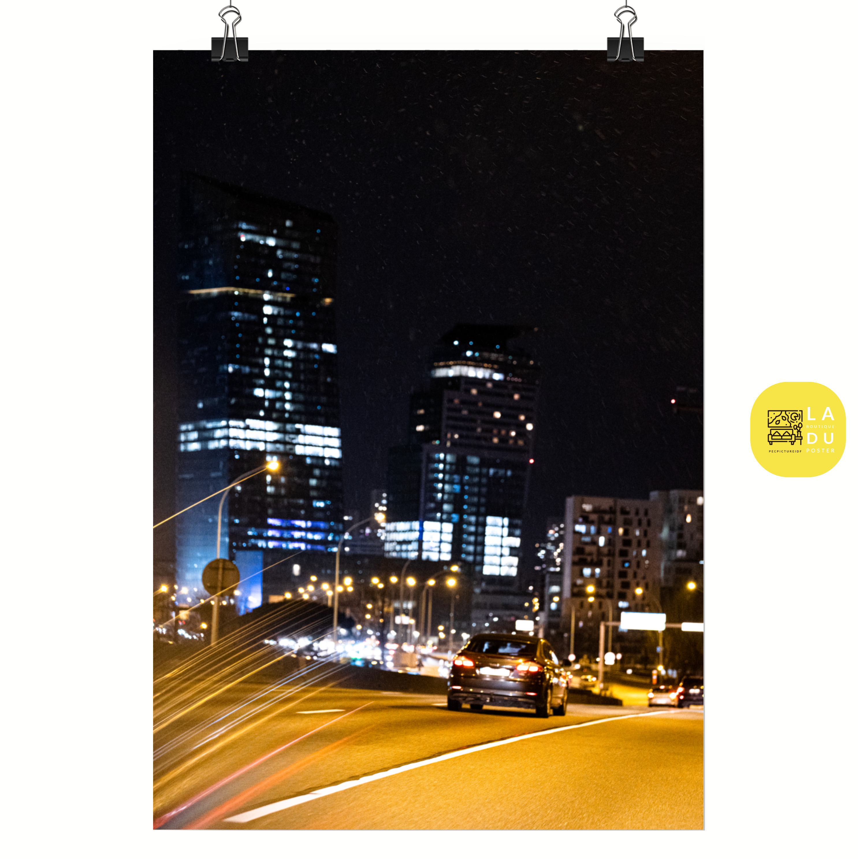 Poster mural - Boulevard périphérique de nuit – Photographie de rue à Paris – Poster photo, poster XXL, Photo d’art, photographie murale et des posters muraux des photographies de rue unique au monde. La boutique de posters créée par un Photographe français.